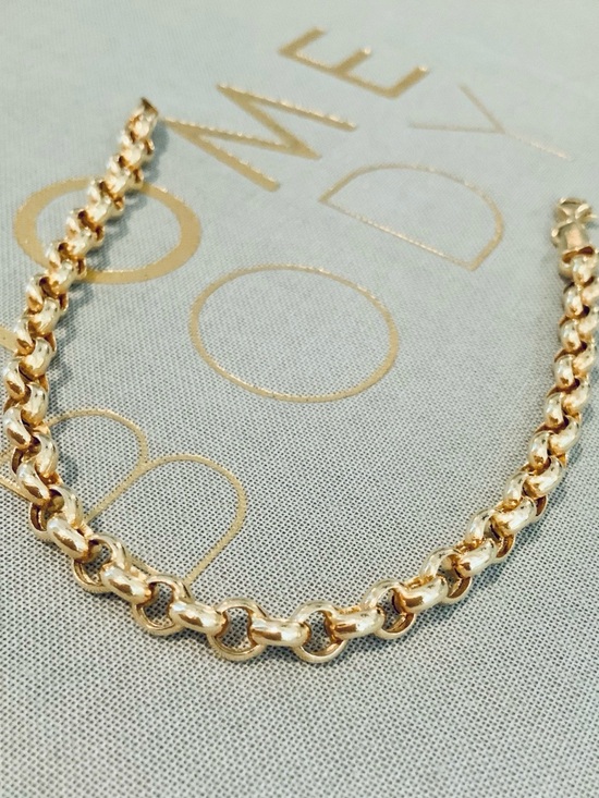 Kinn Jewelry - 14k Solid Gold Rolo Link Bracelet